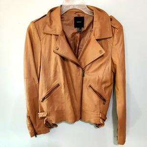 Tan faux leather jacket